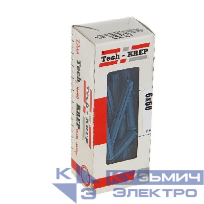 Дюбель четырехраспорный (универс.) Чапай 6х60 шипы + усы полипропилен (уп.40шт) Tech-KREP 111470