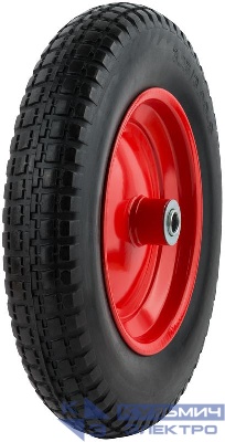 Колесо запасное 360х65мм для тачек 77601; 77602; 77607 (PU 3.25-8) посадка Ш=95мм d16мм полиуретан. 77631