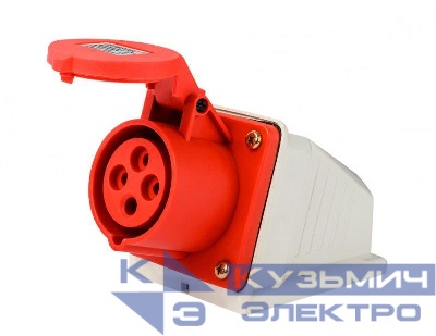 Розетка стационарная 3Р+РЕ 16А 380В IP44 РС-103 DEKraft 26192DEK