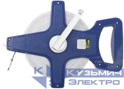 Рулетка землемерная 50м фибергласовая лента открытый корпус син. FIT 17650