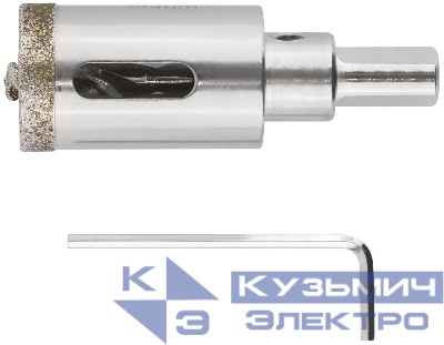 Коронка кольцевая алмазная по керамограниту камню и кафелю 25х70мм с центровочным сверлом FIT 16211