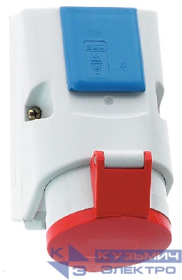 Розетка комбинированная 32А 5п 3P+N+PE 6ч 400В IP44 + Schuko Bals 108