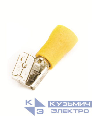 Наконечник плоский смеш. 2.5-6кв.мм отв. d6.3х0.8мм желт. (уп.50шт) DKC 2C30P