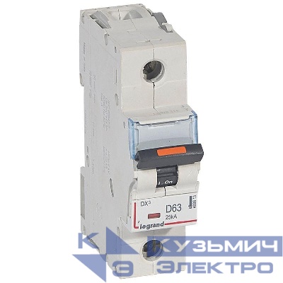 Выключатель автоматический модульный 1п D 63А 25кА DX3 1.5мод. 230/400В Leg 409813