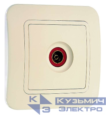 Розетка телевизионная TV 1-м СП Lillium 16А IP20 крем./крем. Makel 70207