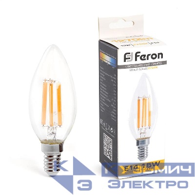 Лампа светодиодная LB-717 15Вт прозрачная 2700К E14 230В FERON 38256