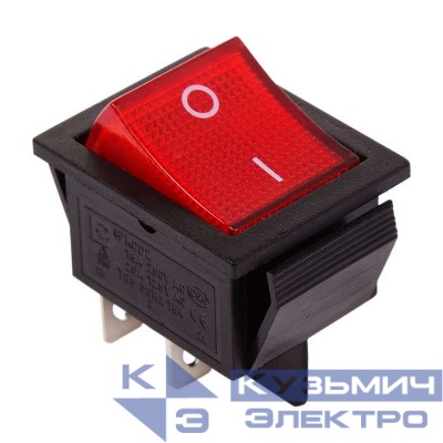 Выключатель клавишный 250В 20А (4с) ON-OFF красн. с подсветкой (RWB-502 SC-767 IRS-201-1) Rexant 36-2340