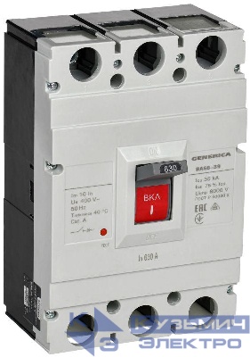 Выключатель автоматический 3п 630А 35кА ВА66-39 GENERICA SAV50-3-0630-G