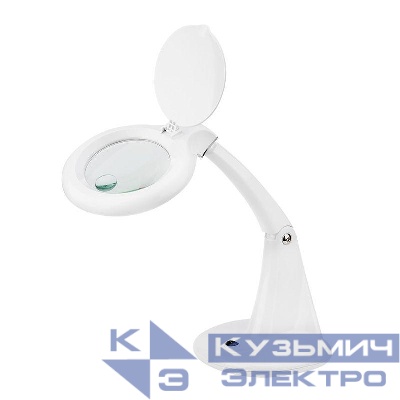 Лупа настольная 3D+12D с подсветкой 40 SMD LED d100мм бел. Rexant 31-0243