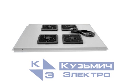 Блок вентиляторов 4 шт для TE глубиной 600 с кабелем серый Netko