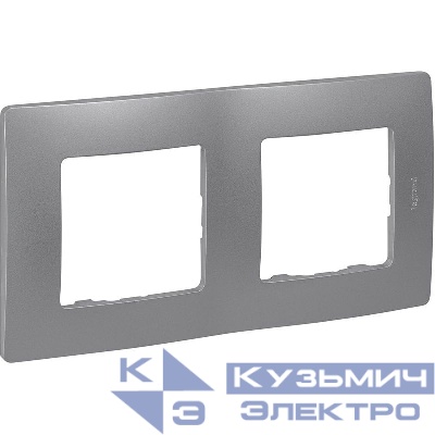 Рамка 2-м СП Etika IP20 алюм. IEK 672552