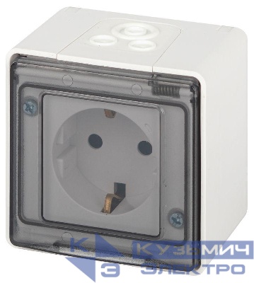 Розетка Эксперт 11-2501-01 2P+E IP55 16А-250В ОУ бел. Эра Б0063294