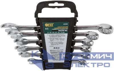 Ключ комбинированные в пластиковом держателе "Модерн" набор 6шт (8-17мм) FIT 63442