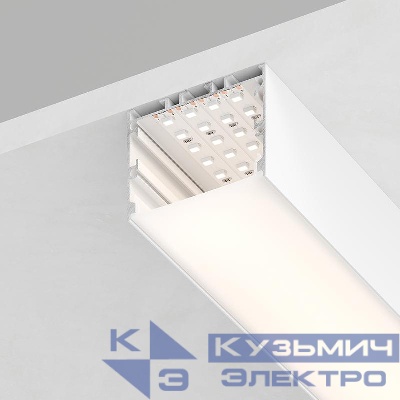 Профиль накладной CAB257 "Линии света" 50х35 L2000 в комплекте 2 заглушки 4 крепежа алюм. бел. FERON 10373