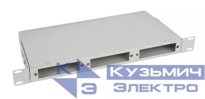 Кросс бокс оптический FO-CS-19-3FP-GY 19дюйм 1U на 3 адаптерные панели сер. Cabeus 11109c