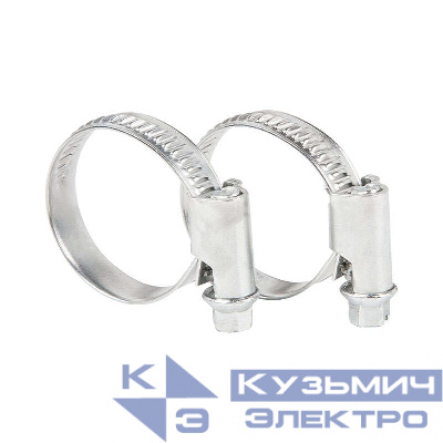 Хомут стальной червячный 16-27 (Россия) Rexant 07-0616