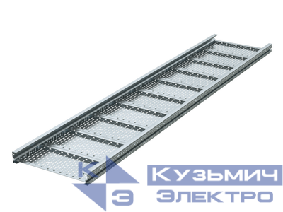 Лоток листовой перфорированный 300х100 L6000 сталь 2мм тяжелый (лонжерон) гор. оцинк. DKC USH613HDZ