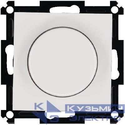 Светорегулятор поворотно-нажимной универс. (диммер) 3-500Вт LED 3-250Вт HV - 500Вт механизм бел. Jasmart G4012W-500RV