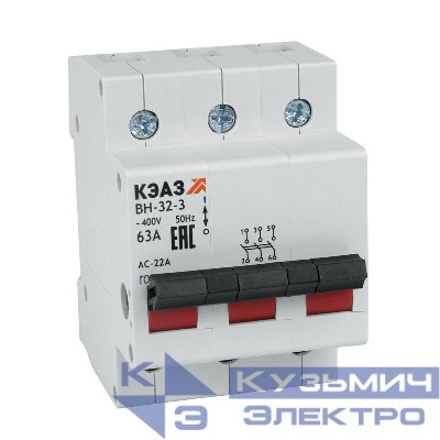 Выключатель нагрузки модульный ВН-32-3125-УХЛ3 КЭАЗ 384454