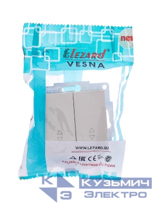 Переключатель проходной 2-кл. СП Vesna механизм крем. LEZARD 742-0388-106