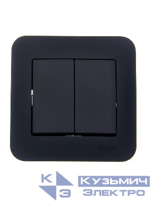 Выключатель 2-кл. 1п СП ASTI 10А IP20 в сборе черн. бархат LEZARD 7081-4242-101