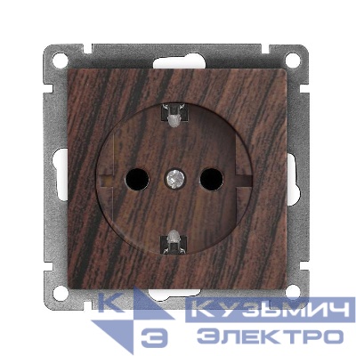 Розетка 1-м СП Афина 16А IP20 с заземл. механизм венге Universal A0028-V