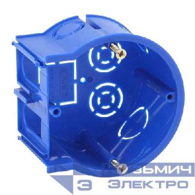 Подрозетник концевой UniPost 68х45мм для твердых стен IP30 син. Эра Б0039061