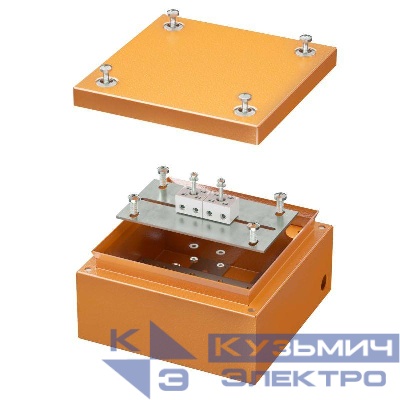 Коробка ответвительная FS150х150х80мм 4р 450В 6А 4кв.мм с гладкими стенками и клеммн. IP66 сталь. DKC FSB30404