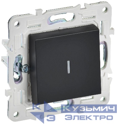 Выключатель проходной 1-кл. SKANDY 10А SK-V08Bl с индикацией черн. IEK SK-V12-1-10-K02