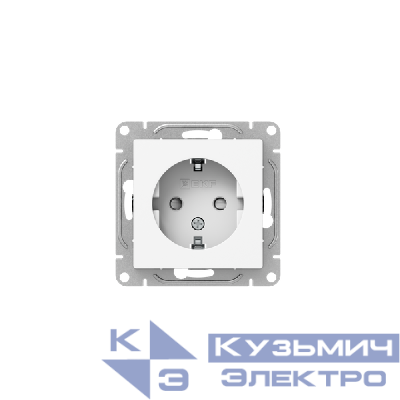 Розетка СП Эпика 16А с заземл. защ. шторки механизм бел. EKF UP1-SOW-111