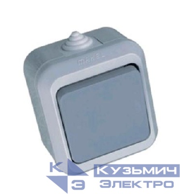 Выключатель 1-кл. ОП 10А IP44 п/герм. сер. Makel 18100