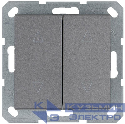 Выключатель для жалюзи 2-кл. 10А IP20 механизм алюм. Jasmart G3028S