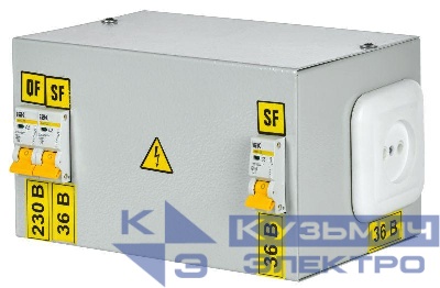 Ящик с понижающим трансформатором ЯТП 0.25 220/36В (3 авт. выкл.) IEK MTT13-036-0250