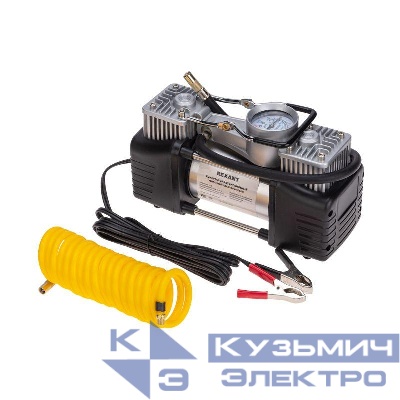 Компрессор автомобильный усиленный двухпоршневой в кейсе с набором инструментов (60л/мин 10 АТМ) Rexant 80-0524