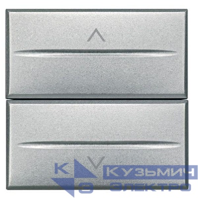 Выключатель для жалюзи кнопочный 2-кл. 2мод. Axolute Axial 10А 250В 1Р(NO)+ 1Р(NO) алюм. Leg BTC HC4037/2