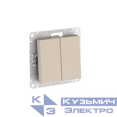 Переключатель 2-кл. AtlasDesign (сх. 6/2) 10AX быстрозажим. клем. механизм песочн. SE ATN001265S