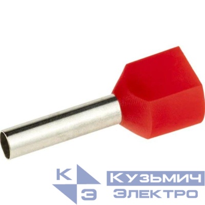 Наконечник-гильза двойная с изолир.фланцем 10кв.мм (НШВИ2) красн. DKC IFD2-10-14RD