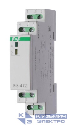 Реле импульсное BIS-412i (установка на DIN-рейку; для группового режима работы; для нагрузки с больш. пусков. током (160А/20мс)) F&F EA01.005.018