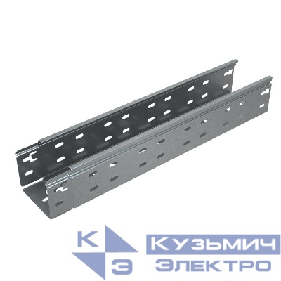 Лоток листовой перфорированный 100х80 L3000 сталь 0.7мм "БЫСТРЫЙ МОНТАЖ ПЛЮС" LPplus80-100-0.7-3000 оцинк. КМ PL0234