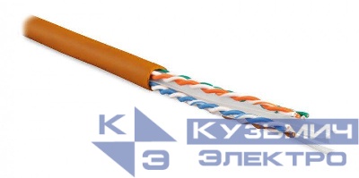 Кабель витая пара U/UTP кат.6 4х2х23AWG solid LSZH нг(А)-HF UUTP4-C6-S23-IN-LSZH-OR-305 оранж. (м) Hyperline 47461