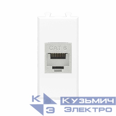 Розетка компьютерная 1мод. Avanti "Белое облако" RJ45 кат.6 без шторок экранир. модульная механизм DKC 4400791