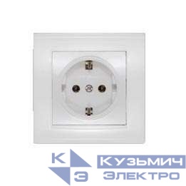 Розетка 1-м СП Бриллиант 16А IP20 с заземл. бел. UNIVersal 7947625