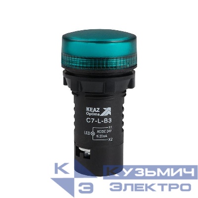 Лампа светодиодная OptiSignal Compact D22 С7-L-B3 зел. 24В AC/DC XB7EV03BP КЭАЗ 362149