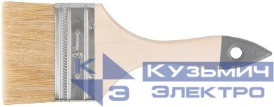 Кисть флейцевая "Лайт" 3дюйм (75мм) натур. свет. щетина деревянная ручка КУРС 00807