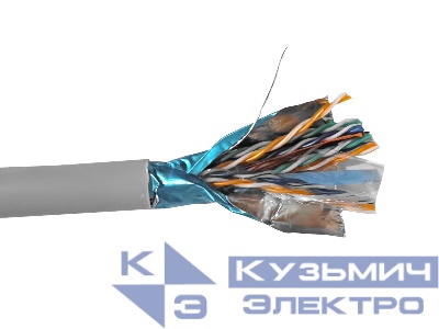 Кабель FTP10 cat.5e, 305м, 24AWG, для внутренних работ, серый