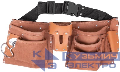 Пояс для инструмента двойн. кожа 10 отделений 1 петля для инструмента FIT 12523