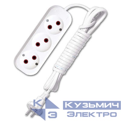 Удлинитель 3х3м без заземл. 6А IP20 У6-639 ШВВП 2х0.75 UNIVersal 9631933
