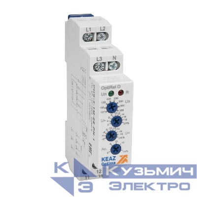 Реле контроля фаз OptiRel D PHS-3-1M-06-PP-2 повышенного/пониженного настр асимметрии 3Ф 2СО КЭАЗ 332000