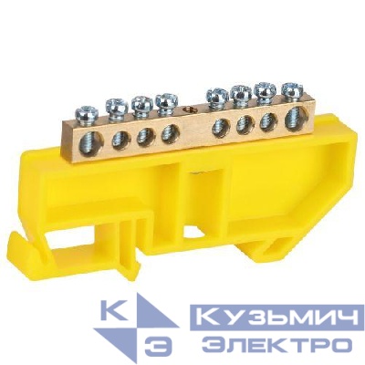 Шина PE земля на DIN-изоляторе ШНИ-6х9-8-Д NO-224-89 желт. Эра Б0062959