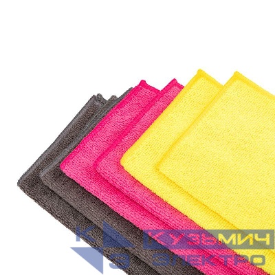 Салфетка автомобильная 25х25см 200гр/кв.м микрофибра (уп.6шт) Rexant 80-0800